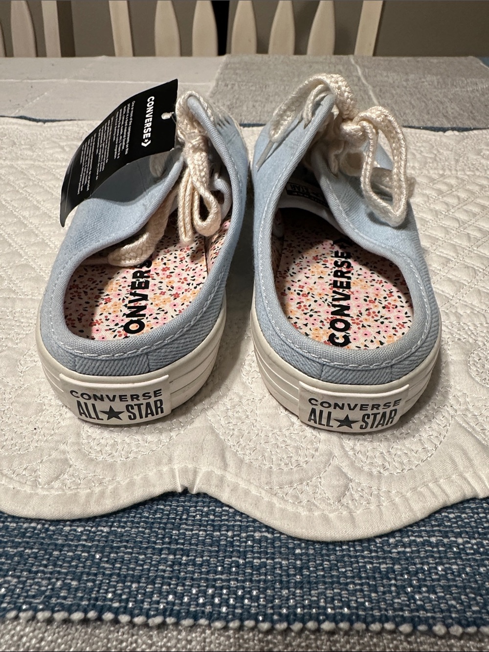 NWT Converse Chuck Taylor Light Blue Canvas Mule Slip-On Sneakers - Picture 2 of 5